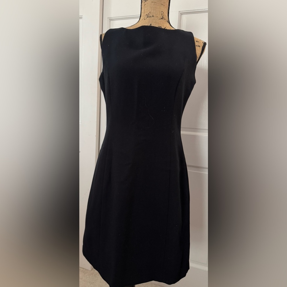 GAP Black Sheath Mini Dress Bateau Neckline
